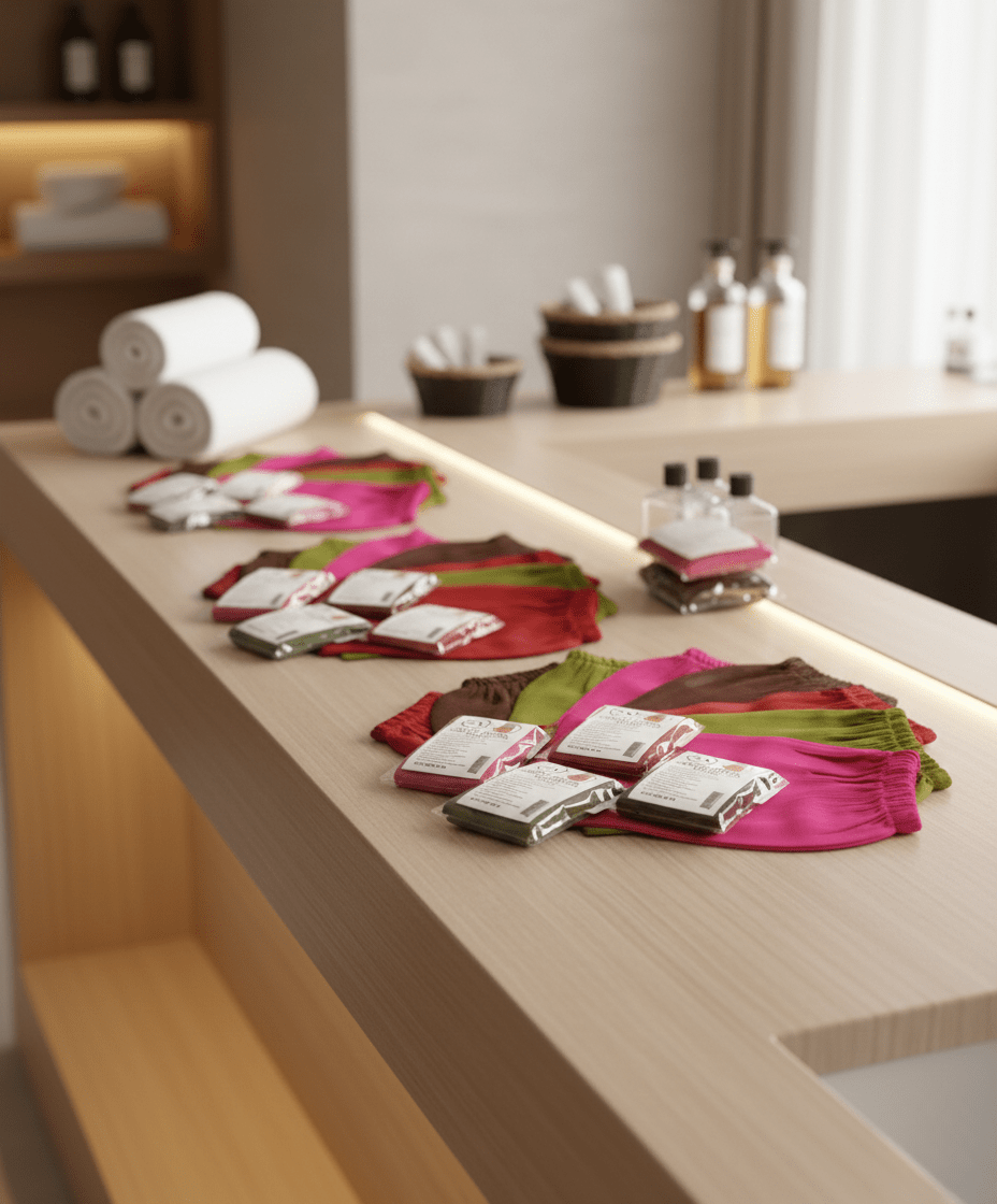 2A Tekstil İpek banyo hamam peeling kesesi